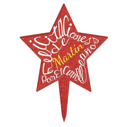 Felicitaciones por el cumpleaños de Martin adorno para tartas en forma de estrella