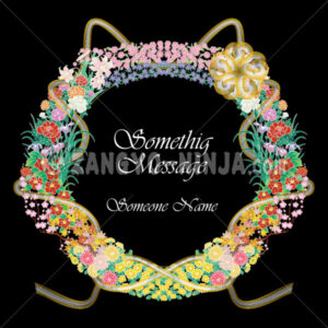 Japanese and Asian flowers ring with gold Mizuhiki Japanese and Asian flowers ring with gold Mizuhiki – Zangyo-Ninja