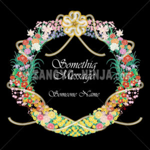 Japanese and Asian flowers with golden Mizuhiki as garland Japanese and Asian flowers with golden Mizuhiki as garland – Zangyo-Ninja