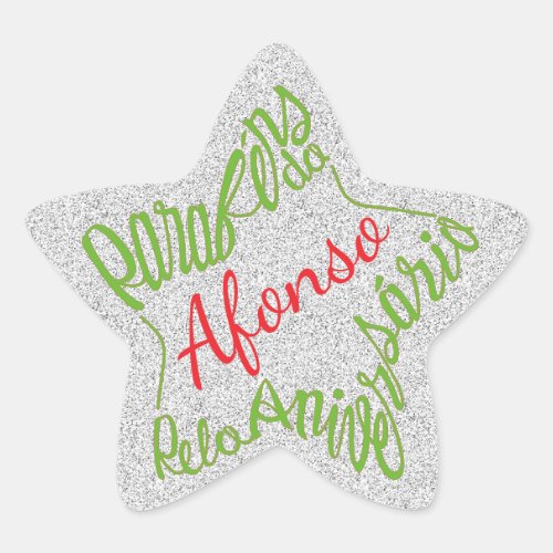 Parabéns pelo aniversário do Afonso em forma de estrela