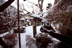 The Snow-Covered Garden of a Tea House – Foto - Zangyo-Ninja