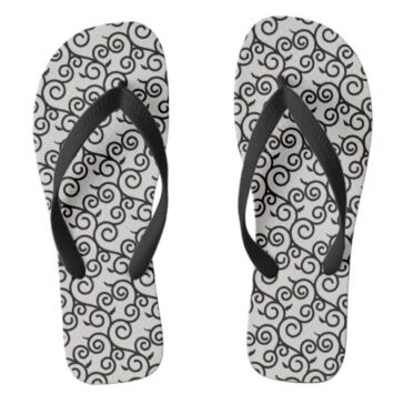 Dark arabesque pattern traditional japanese desgin flip flops 唐草模様ビーサン