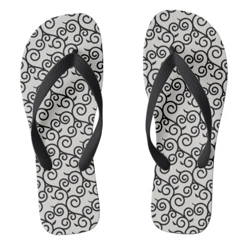 Dark arabesque pattern traditional japanese desgin flip flops 唐草模様ビーサン