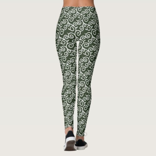 arabesque pattern traditional japanese desgin leggings