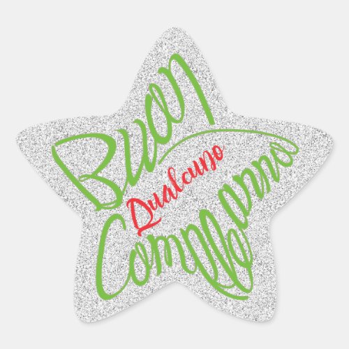 Buon compleanno a forma di stella Adesivo