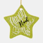 star-shaped Happy Birthday to Noah in English
