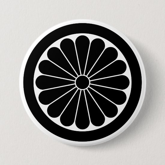 16 petals Chrysanthemum with round as family crests  Button