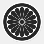 16 petals Chrysanthemum with round as family crests Sticker