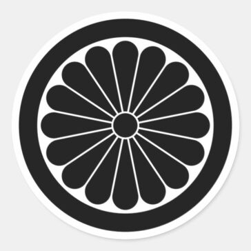 16 petals Chrysanthemum with round as family crests Sticker