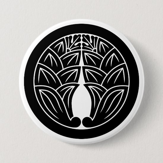 Two symmetrical Japanese gingers with round as Family crests Button