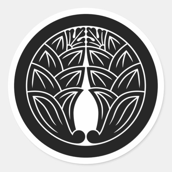 Two symmetrical Japanese gingers with round as Family crests Sticker