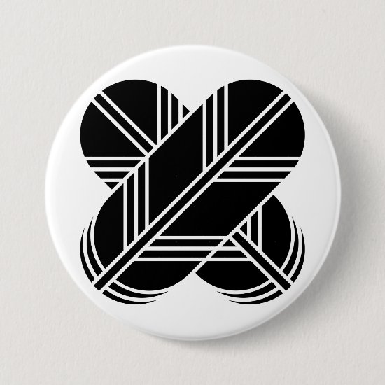 Crossed hawk feathers as Japanese Family crests Button