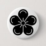 decorated plum flower Family crests buttons