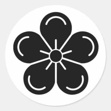 decorated plum flower Family crests round sticker