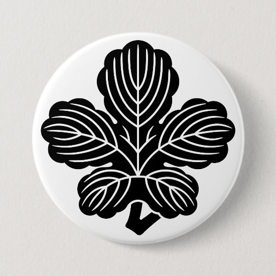 Deformed Kaji leaf as Japanese family crest button