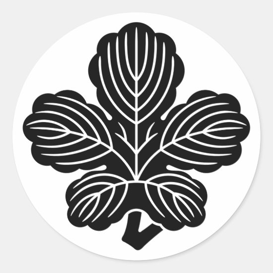 Deformed Kaji leaf as Japanese family crest sticker