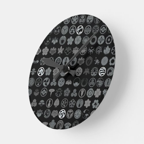 family_crests_flowers_and_plants_black_round_clock-black_8byvr_1024 Family Crests Flowers and Plants Black Round Clock