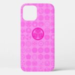 family crests flowers and plants pink iphone case
