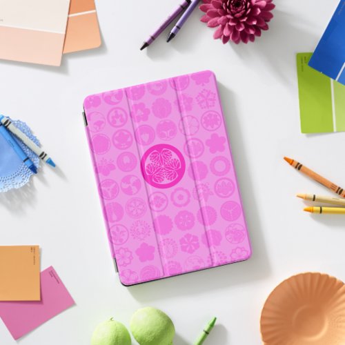 family_crests_flowers_and_plants_pink_ipad_pro_cover family crests flowers and plants pink ipad cases