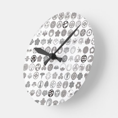 family_crests_flowers_and_plants_white_round_clock-gray_8byvr_1024 Family Crests Flowers and Plants White Round Clock