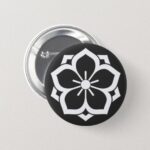 Family Crests Double Balloonflower bardo Buttons