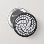 Family Crests Wisteria Flowers Round Button