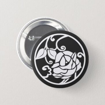 [Family Crests] Peony Flowers with circle Round Button