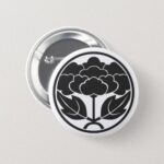 Family Crests Peony Flowers Pin
