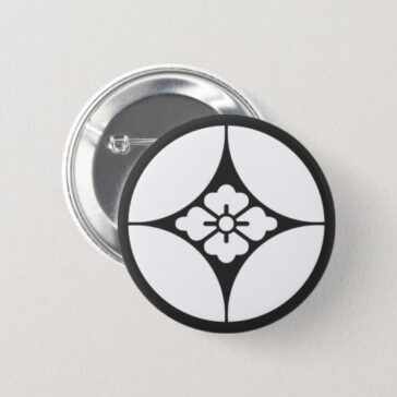 [Family Crests] Shippo inside Hanabishi Flowers pin button