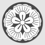 Five Kudzu flower for Kamon Round sticker