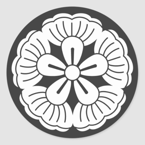 family_crests_flowers_classic_round_sticker-5kudzu_flowers Five Kudzu flower for Kamon Round sticker