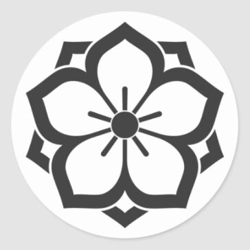 Bardo double-layered bellflowers for family crests Round Stickers