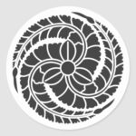 Counterclockwise three way wisteria for family crests Sticker