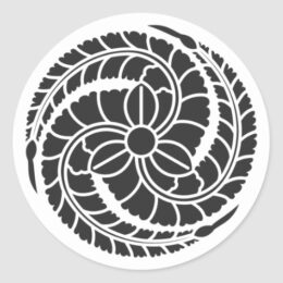 Counterclockwise three-way wisteria for family crests Sticker