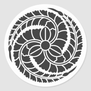 Counterclockwise three-way wisteria for family crests Sticker