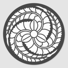 Counterclockwise three-way wisteria for Kamon Round Sticker