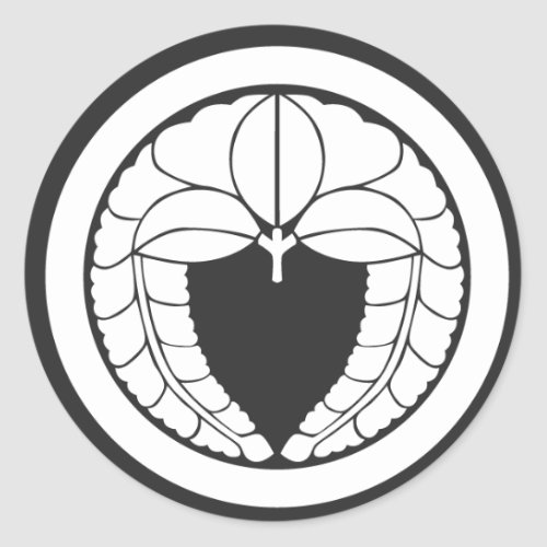 family_crests_flowers_classic_round_sticker-a-circle-inside-falling-wisteria A circle inside falling wisteria for Kamon Sticker