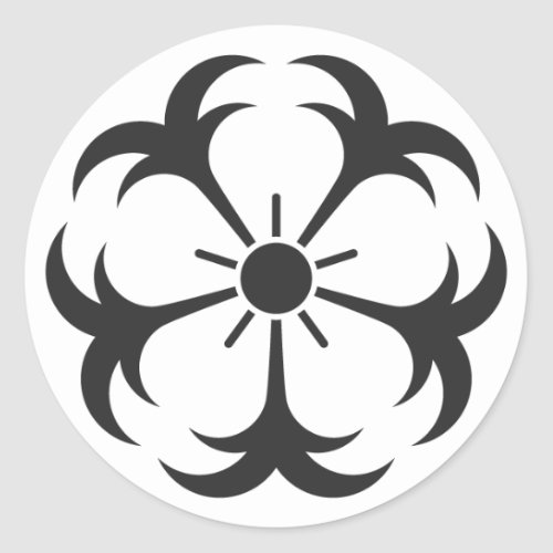 family_crests_flowers_classic_round_sticker-anchor-cherry Crossed Anchor likes Cherry blossoms Flower Sticker