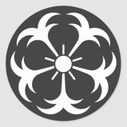 Crossed Anchor likes Cherry blossoms Flower for Kamon Round Sticker