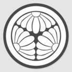 A circle inner three-piece chrysanthemum flowers for Kamon Sticker