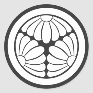 A circle inner three-piece chrysanthemum flowers for Kamon Sticker