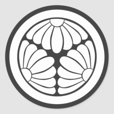 A circle inner three-piece chrysanthemum flowers for Kamon Sticker