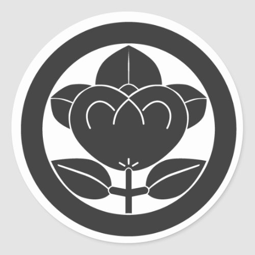 family_crests_flowers_classic_round_sticker-citrus-tachibana-circle Circle with citrus tachibana flower for Family crests Sticker