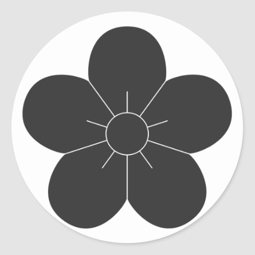 family_crests_flowers_classic_round_sticker-plum-tree Plum Flower for family crests Sticker