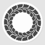 Wisteria ring for family crests Sticker
