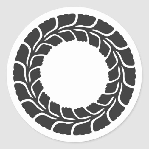 family_crests_flowers_classic_round_sticker-wisteria-ring Wisteria ring for family crests Sticker