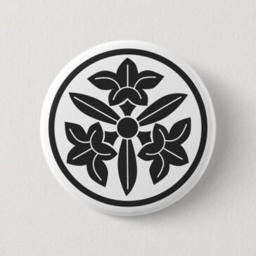 Three Kikyo Flowers Round as family crests Buttons
