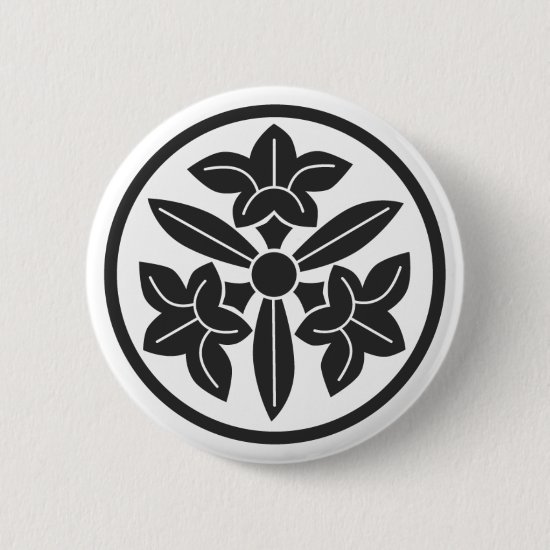 Three Kikyo Flowers Round as family crests Buttons