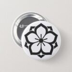 Family Crests Double Balloonflower bardo Button
