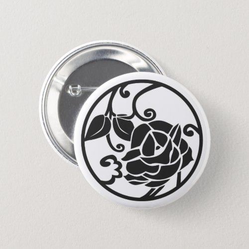 Family Crests Peony Flowers with circle Round Pin Buttons